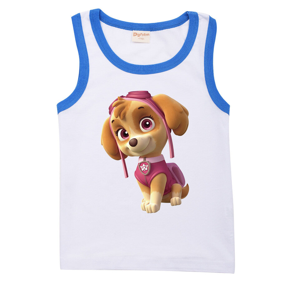 PAW Patrol Boys Tank Tops Girls Summer Sleeveless T-shirt Summer New Girls Summer Cotton Tops Children's Vests 8274 Kids Clothing Cotton Casual Tops - 3