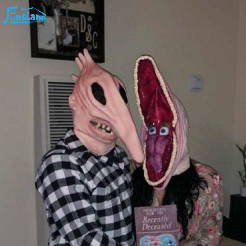 FunsLane Halloween Mask Latex Hand Washable Horror Performance Adult