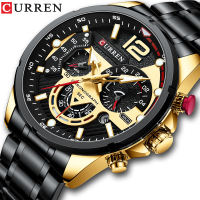 ธุรกิจ CURREN Casual Chronograph โลหะกันน้ำไม่ขึ้นสนิมนาฬิกา Mens แฟชั่นหรูหราใหม่ควอตซ์นาฬิกาผู้ชาย