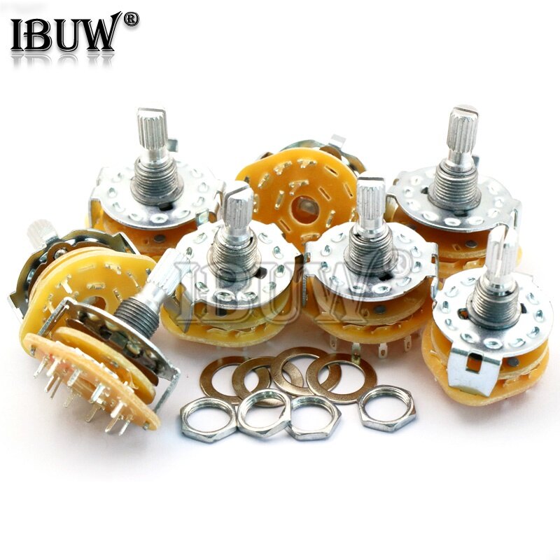 2 cái rs25 ban nhạc chuyển đổi 2p4t 2p5t 2p6t 3p3t 3p4t gắn kết công tắc quay Selector ban nhạc cực vị trí công tắc nút bấm ban nhạc Thiết bị chuyển mạch