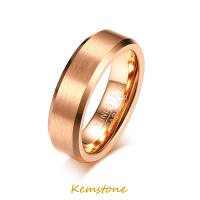 Kemstone 6MM Simple Gold Plated Tungsten Steel Ring For Men Tungsten Rings