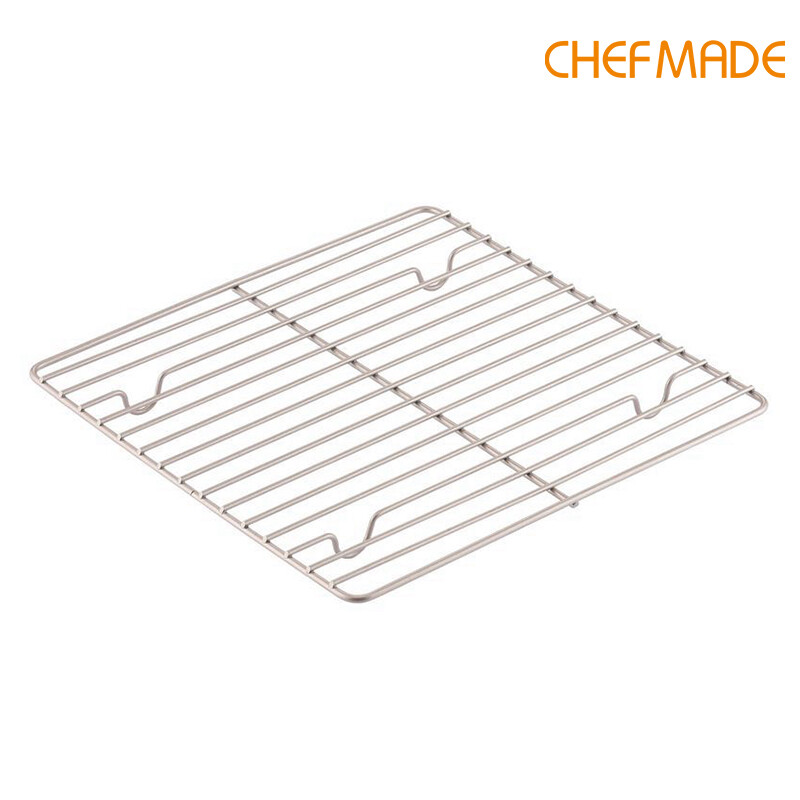 Chefmade 10.5 inch không dính vuông giá nướng bánh vàng bánh mì giá để nguội nướng khay làm mát bánh ngọt bánh quy nướng lưới kim loại làm nguội giá