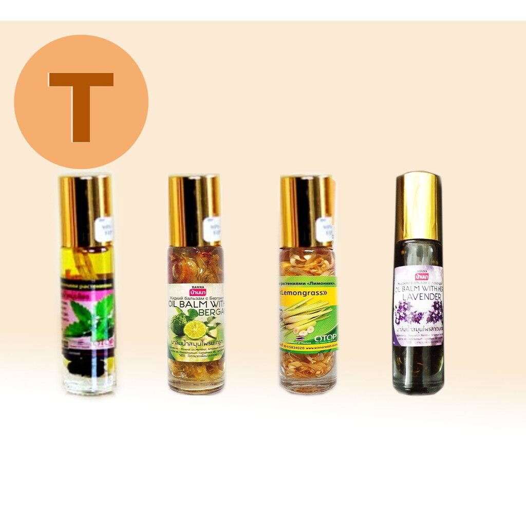 Combo 12 chai dầu lăn thảo dược bạc hà - chanh - sả - lavender thái lan 8ml - lăn xả