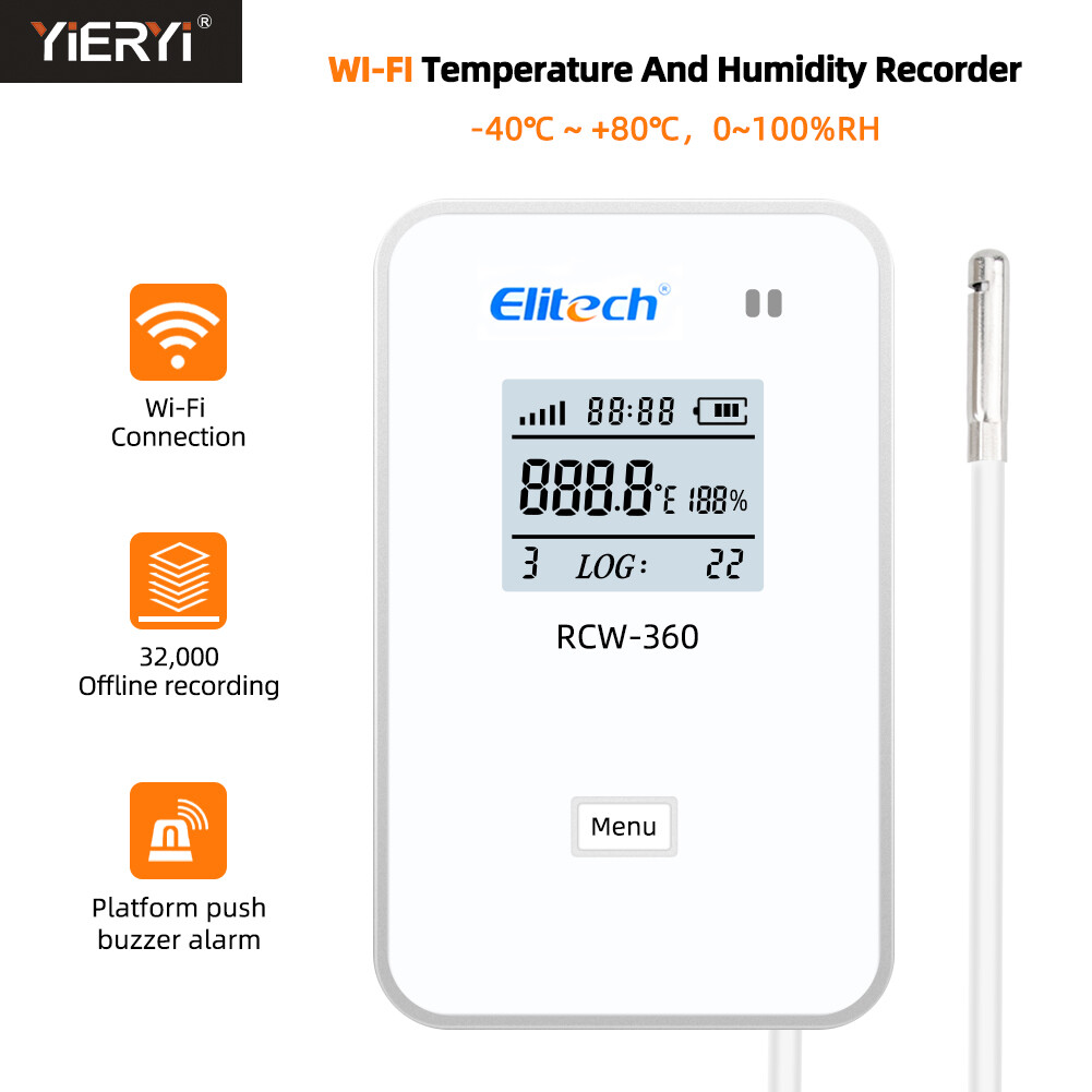 RCW-360 Bộ Ghi Dữ Liệu Nhiệt Độ Và Độ Ẩm Không Dây Từ Xa WIFI Máy Ghi Nhiệt Độ, Bộ Ghi Dữ Liệu, Ứng Dụng Lưu Trữ Dữ Liệu Đám Mây
