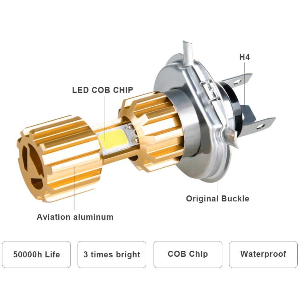 Đèn pha xe máy led h4 bóng đèn xe máy led h4 hs1 12v đèn pha xe máy màu trắng siêu sáng 2000lm phụ kiện xe tay ga xe máy
