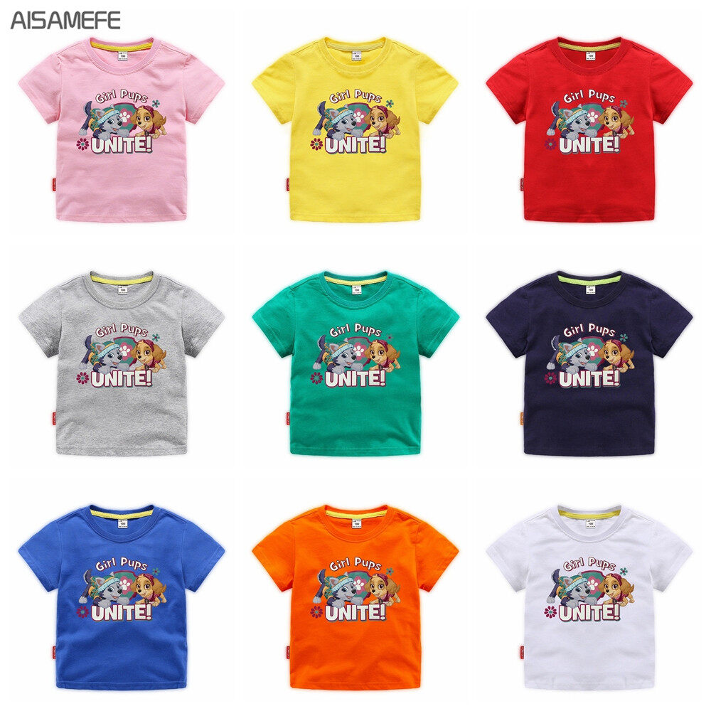 AISAMEFE Kids Clothes Cartoon Paw Patrol Kids Tops Casual Fashion New Ins Style 3-9Y Kids Tshirt - ยี่ห้อ AISAMEFE ราคา 209 บาท*ส่งฟรี
