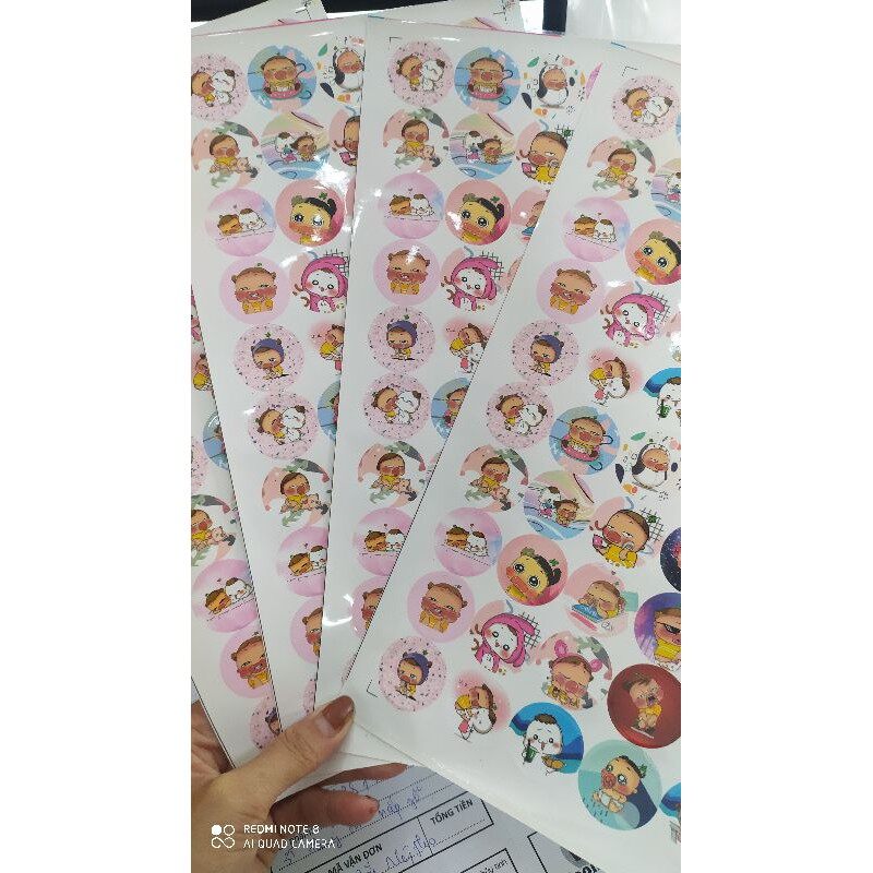 Combo 1000 tem ngộ nghĩnh đủ mẫu size 2.5cm
