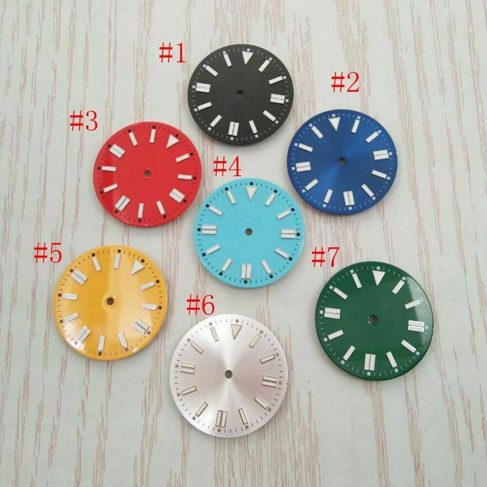 Corgeut bộ phận dụng cụ đồng hồ đồng hồ dạ quang mặt số vô trùng 28.5mm đồng hồ quay số vừa với chuyển động nh35 nh36 eta2824 2836 miyota82 dòng dg2813 3804