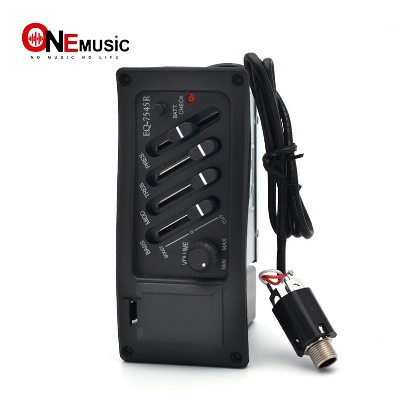 Bộ chỉnh âm 4 băng eq-7545r cho guitar bộ khuếch đại tiền khuếch đại cho guitar acoustic đầu ra 6.5mm