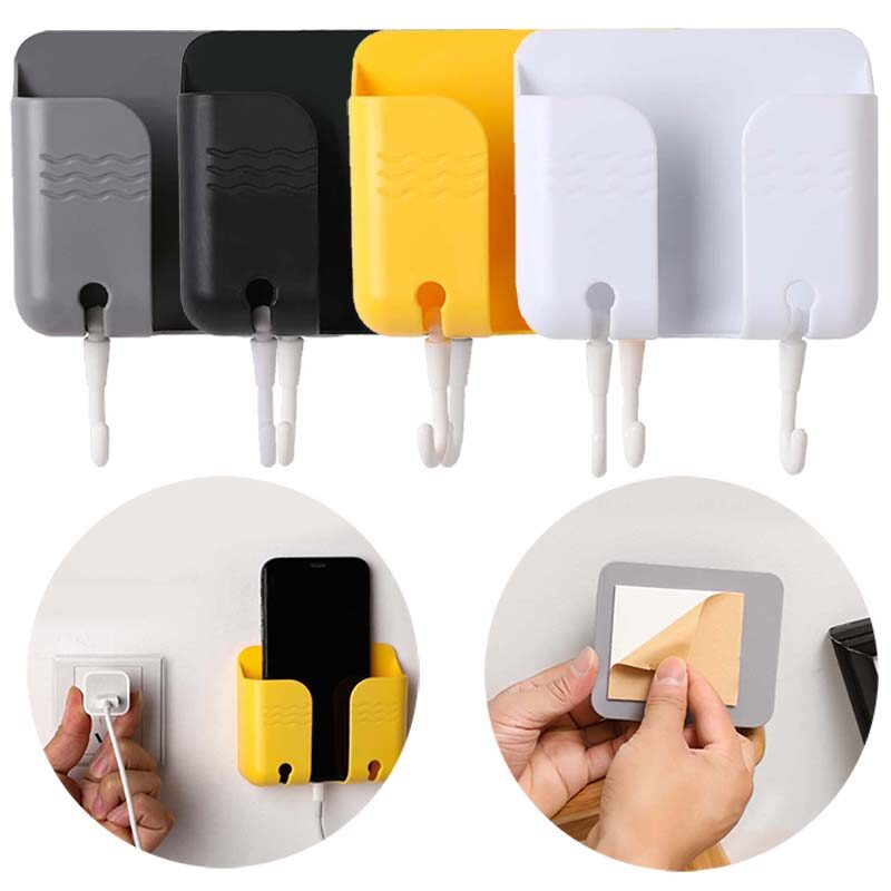 Hộp đựng đồ gắn tường hộp đựng điện thoại di động gắn điều khiển từ xa giá đỡ gắn tường đế sạc đa năng có móc