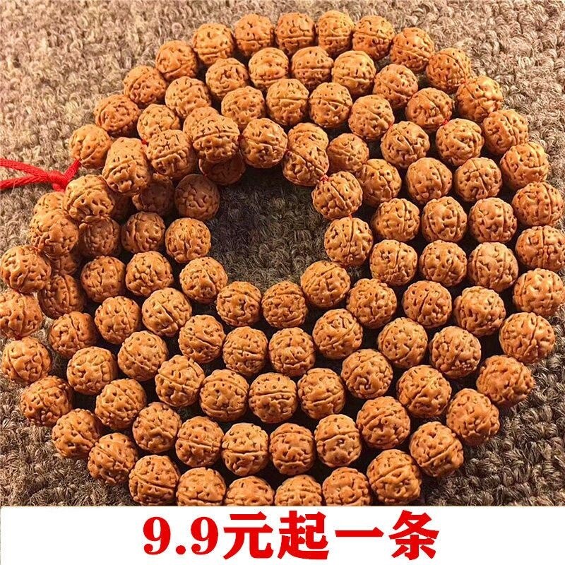 Xác thực nepalese năm sáu cánh hoa kim cang bồ đề nhỏ hạt giống vỡ thịt 108 Phật chuỗi hạt Vòng tay nam và nữ Vòng đeo tay vòng cổ