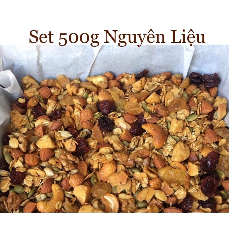 Set nguyên liệu Granola siêu hạt 500g