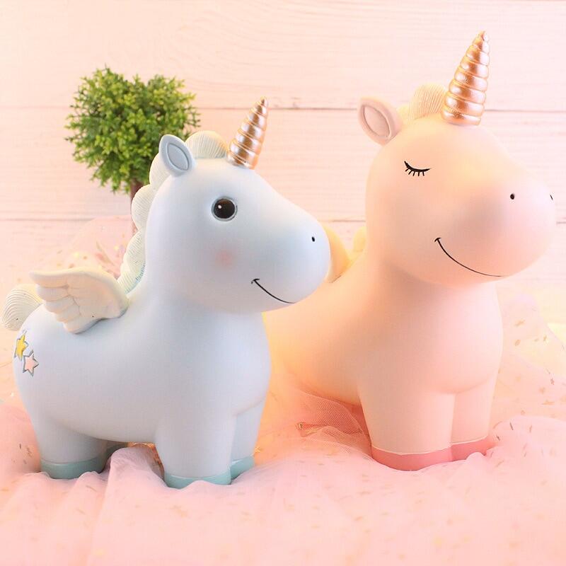 Pink Unicorn Ks Piggy Bank Money Boxes Home Decoration Christmas Gifts Ceramic Coin Boxes Figurines Toys For Gift WF918