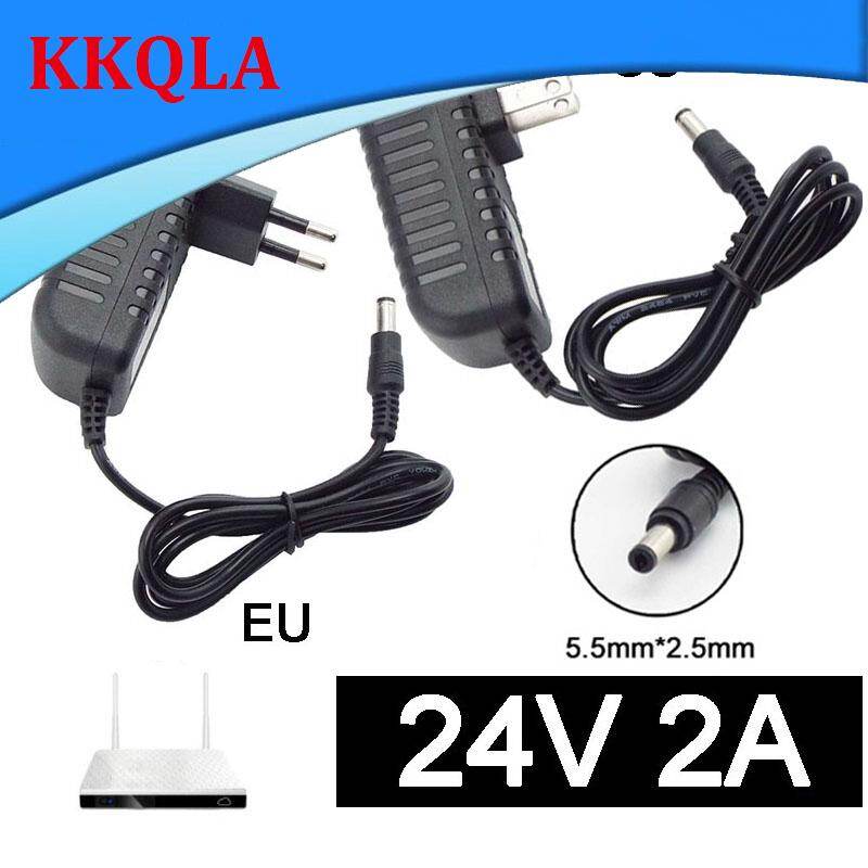Qkkqla cctv camera power supply 24v 2a ac dc adapter converter 100-240v led transformer charging power supplies