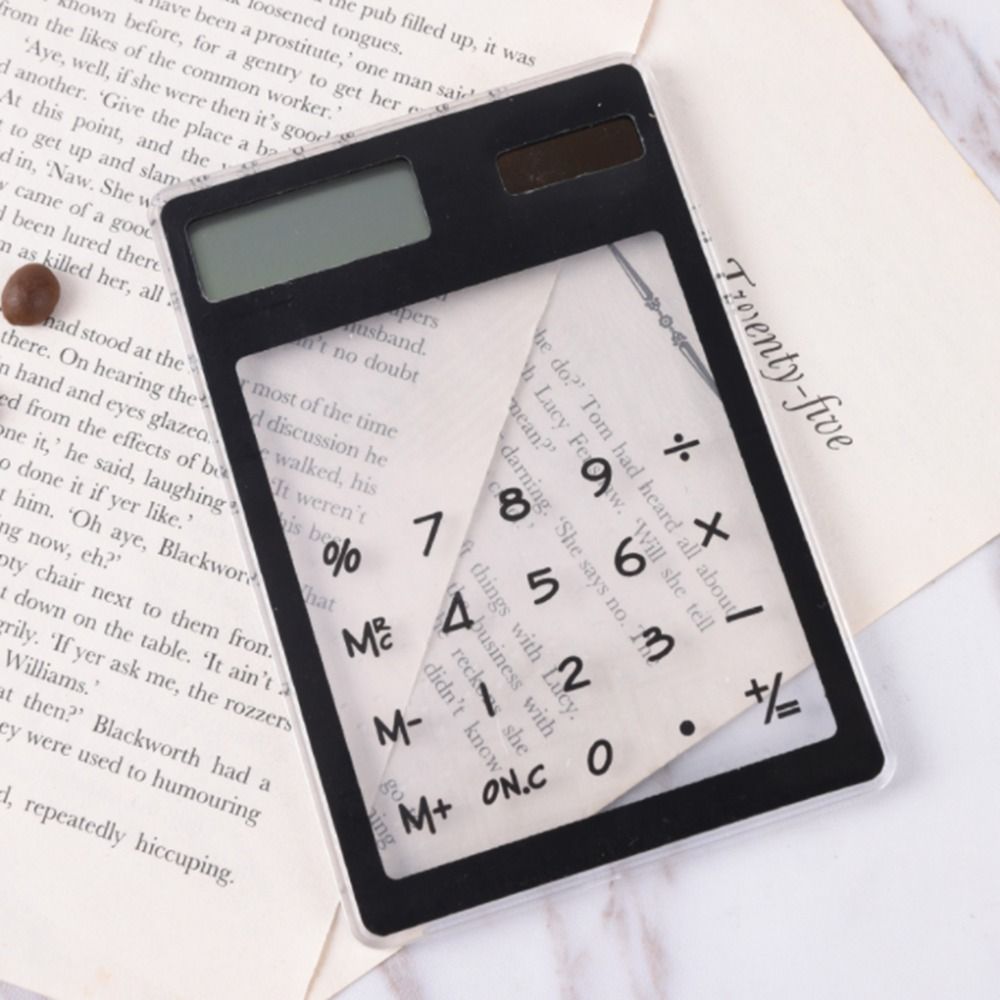 Hao cheng đồ dùng văn phòng gia đình mini tiện dụng dễ thương tính toán văn phòng phẩm học sinh máy tính điện tử siêu mỏng 8 chữ số máy tính năng lượng mặt trời trong suốt máy tính màn hình cảm ứng máy tính khoa học