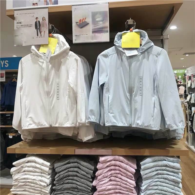 Uniqlo U Quần Áo Da Chống Nắng Có Mũ Cho Trẻ Em Mùa Hè Mặc Ở Nhà Áo Khoác Chống Tia Cực Tím Cho Bé Trai Và Bé Gái Y414249