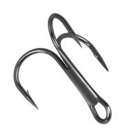 10Pcs/Box Barbed High Carbon Steel Treble Hook 5/0#-12# High Strength High Penetration Stainless Steel Trible Hook Corrosion Resistant Sea Water Boat Fishing Hook