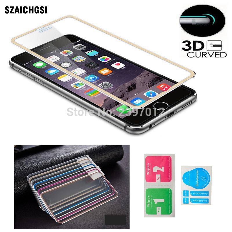 SZAICHGSI Titanium alloy 3D full screen protection toughened glass For iphone 6 7 plus 8 x Screen Protector Film 200pcs/lot ราคา 13,140 บาท*ส่งฟรี