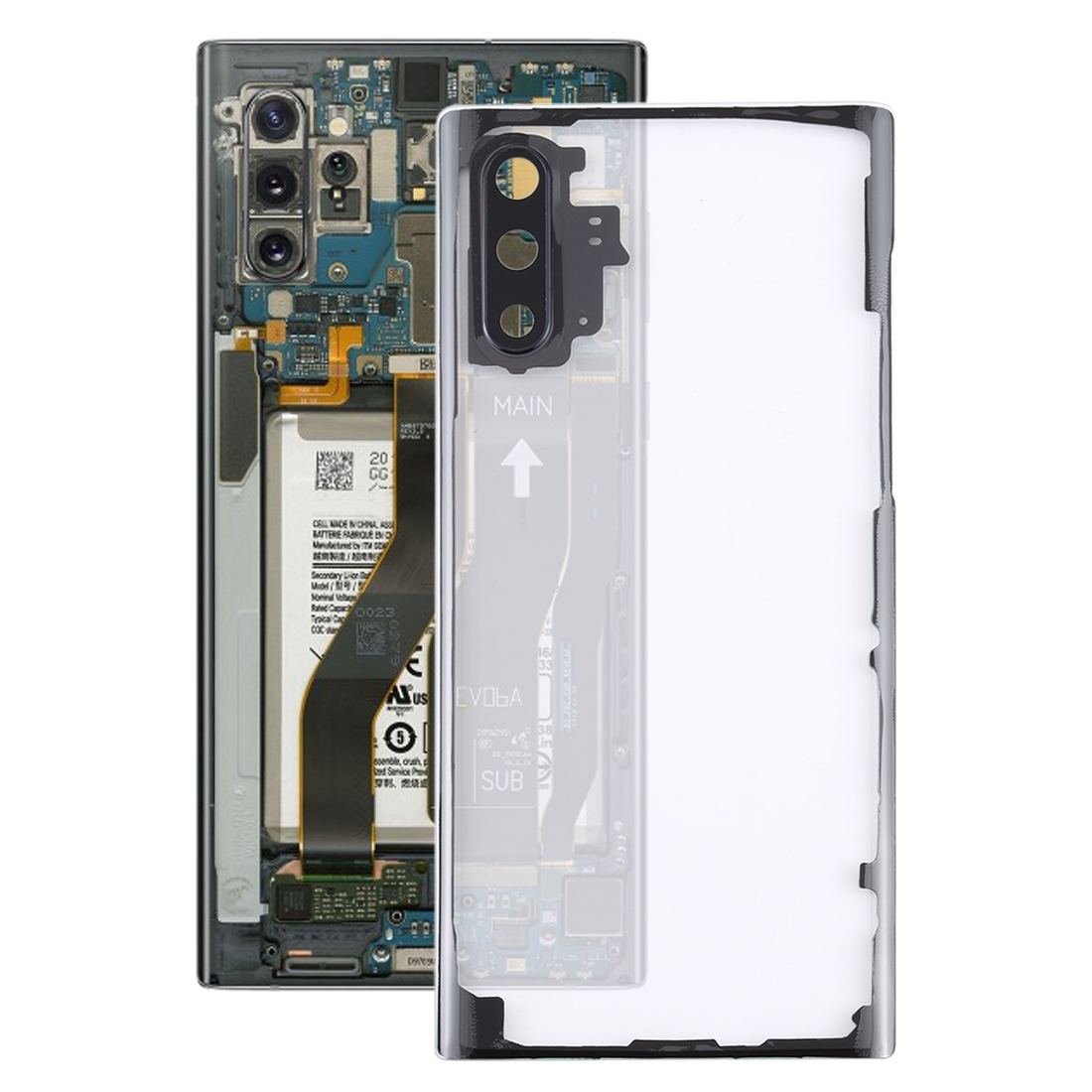 Ốp lưng trong suốt với ống kính máy ảnh cho samsung galaxy note 10 n970 n9700