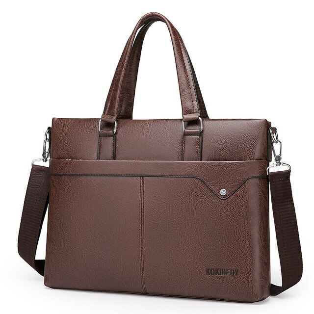 Men s Bag Briefcase Luxury Genuine Leather Designer Folder for A4