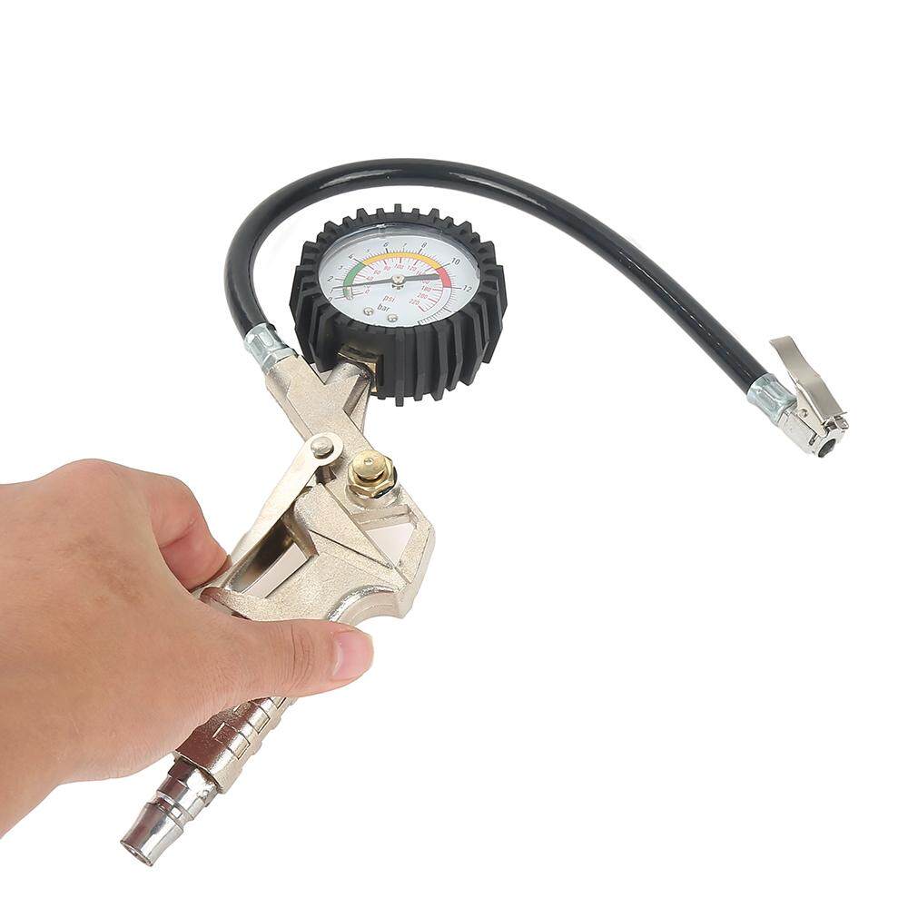 Dueplay รถยางมาตรวัดอากาศเครื่องสูบวัดความดัน Auto รถจักรยานยนต์สายยางจักรยาน