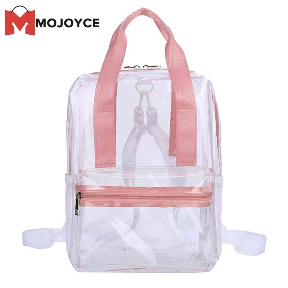 Mojoyce ba lô nữ pvc trong suốt cặp sách nữ xách tay thời trang chống nước
