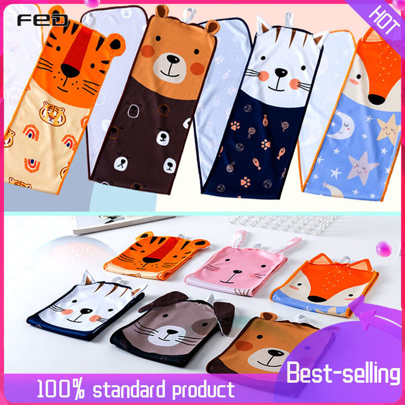 FED【COD】Cold towel, fitness cartoon three-dimensional print ice towel, children's cold compress cooling ice towel, exercise sweat absorption