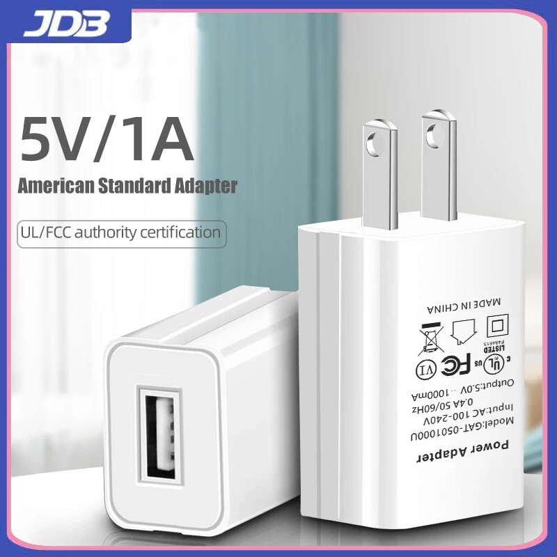 JDB Sạc USB 5V 1A Bộ Chuyển Đổi Điện Thoại Di Động Cho iPhone Samsung Xiaomi Adapter Sạc Gắn Tường Di Động Cắm Du Lịch Bộ Sạc Điện
