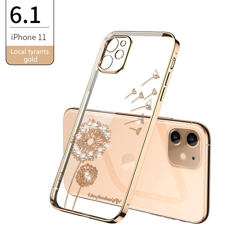 Ốp Lưng Silicone ROYE Hình Vuông, Ốp Lưng Mạ Bồ Công Anh Kim Cương Lấp Lánh Cho iPhone 14 13 Pro 11 Pro Max XS XR X 8 7 Plus SE 2020 12 Pro Ốp Lưng Mềm