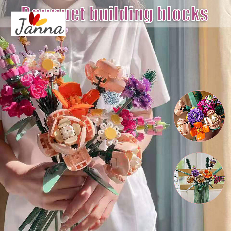 Janna ช่อดอกไม้ของเล่น Bouquet ชุดอาคารวัสดุที่โครงการการศึกษาของเล่นกิจกรรมสำหรับเด็กผู้ใหญ่