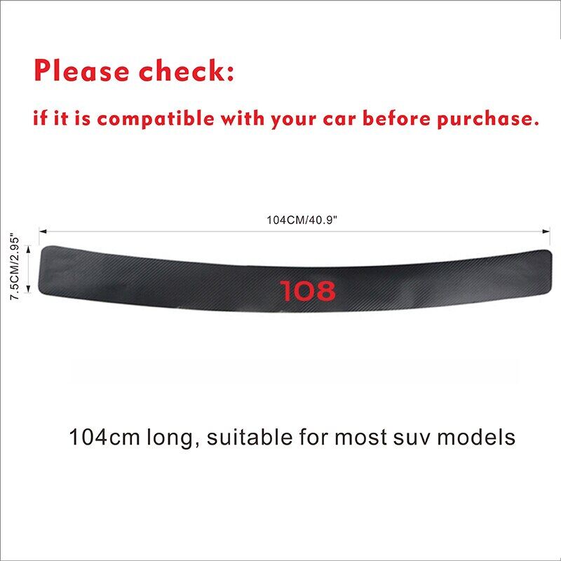 【Be worth】 Berting Cycle Parts mall 1 Miếng Dán Da PU Bảo Vệ Cốp Xe Hơi Cho PEUGEOT 108 208 307 Cản Sau Tạo Kiểu Xe Hơi