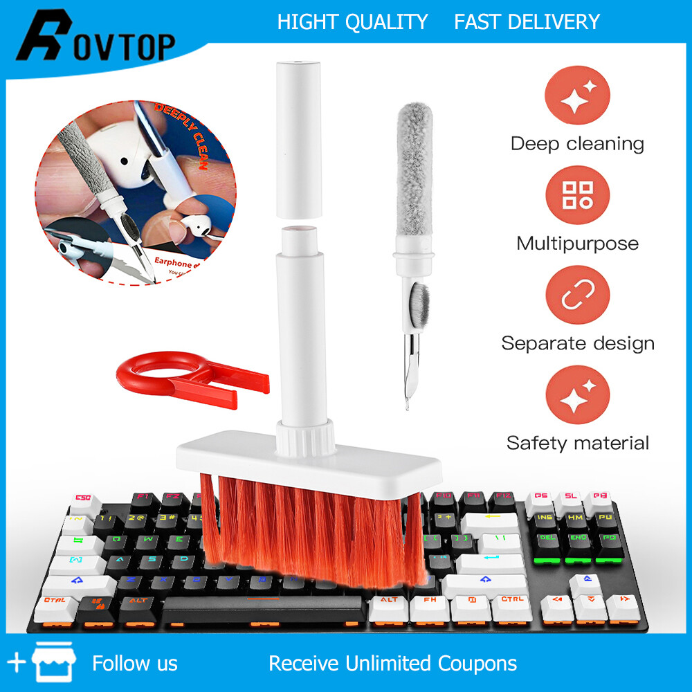 Rovtop bộ dụng cụ vệ sinh cho tai nghe airpods bút vệ sinh bàn phím bàn chải vệ sinh kẽ hở máy tính dụng cụ vệ sinh hộp tai nghe bluetooth