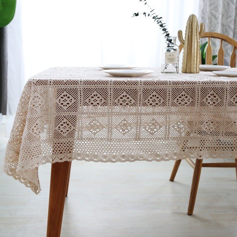 Khăn Trải Bàn Ren Vintage- Ảnh Thật😍 Khăn Trải Bàn Cafe Kích Thước 140X140Cm