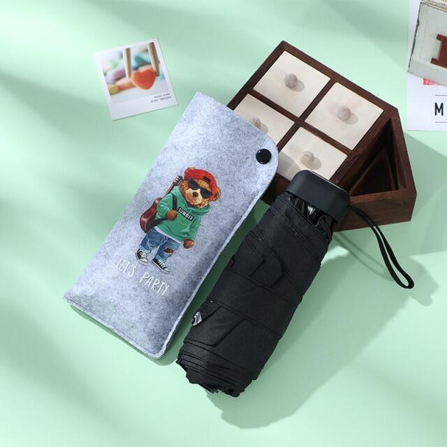 หมีเย็นผู้ชายและผู้หญิงร่มร่มพับได้เด็กร่มบังแดดน่ารัก Paraguas Mini Pocket ร่มสำหรับเดินทาง