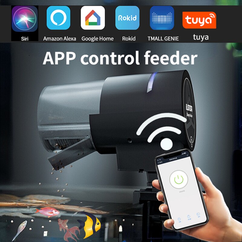 Ilonda máy cho cá ăn tự động hẹn giờ/loa thông minh không dây wifi ứng dụng điện thoại cho cá ăn điều khiển từ xa bằng giọng nói