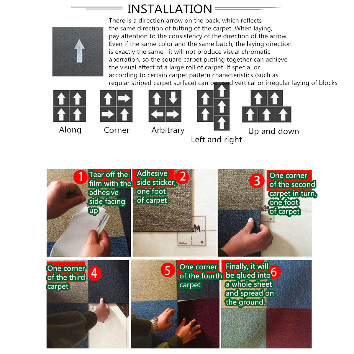 Generic 50 X 50cm Carpet Tiles Mat Squares Rug Basement Home Shop