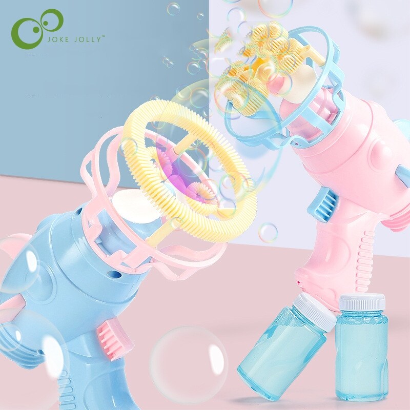 [HOT CXYHEWOIH 519] Máquina de burbujas de cohete de dibujos animados para niños juguete de soplado de burbujas automático ventilador eléctrico máquina de jabón de verano regalos para niños DDJ
