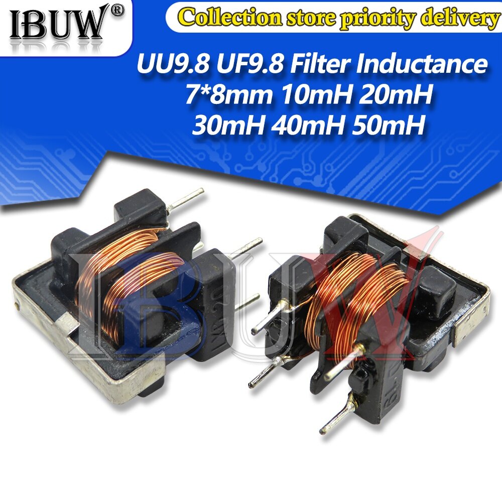 5pcs uu9.8 uf9.8 phổ biến chế độ Choke cuộn cảm 10mh 20mh 30mh 40mh 50mh cho bộ lọc điện cảm Pitch 7*8mm dây đồng