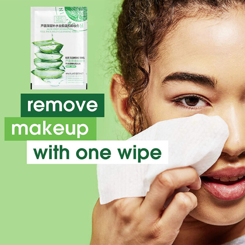 5 Pieces of Disposable Disposable Makeup Removal Wipes Aloe Wipes Mild Formula Clean Makeup Removal