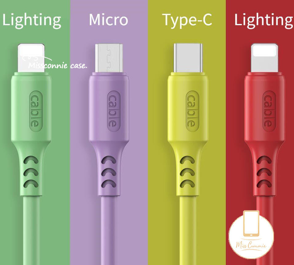 MissConnie Cáp Sạc Nhanh 5A Cáp Silicon Lỏng Tương Thích Cho iPhone / Micro Usb/Cáp Usb Type-C Tương Thích Với Điện Thoại iPhone Android Màu Macaron