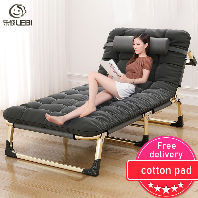 Lebi giường gấp giường đơn giường ngủ trưa cho người lớn tại nhà giường ngủ có thể ngả gấp ngủ trưa giường đơn giản văn phòng giường hộ tống