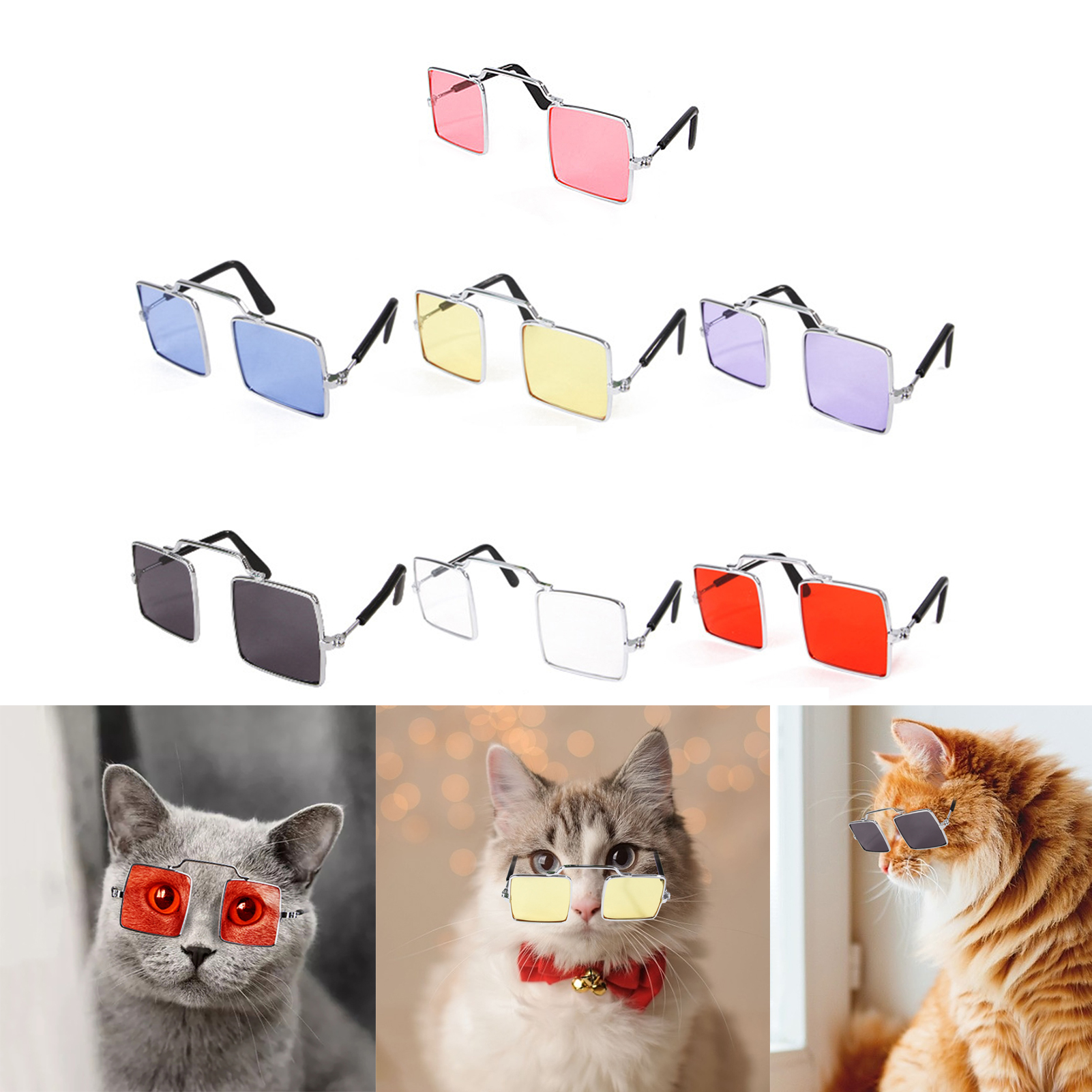 1 chiếc kính vuông thời trang cho thú cưng, kính râm cho chó mèo