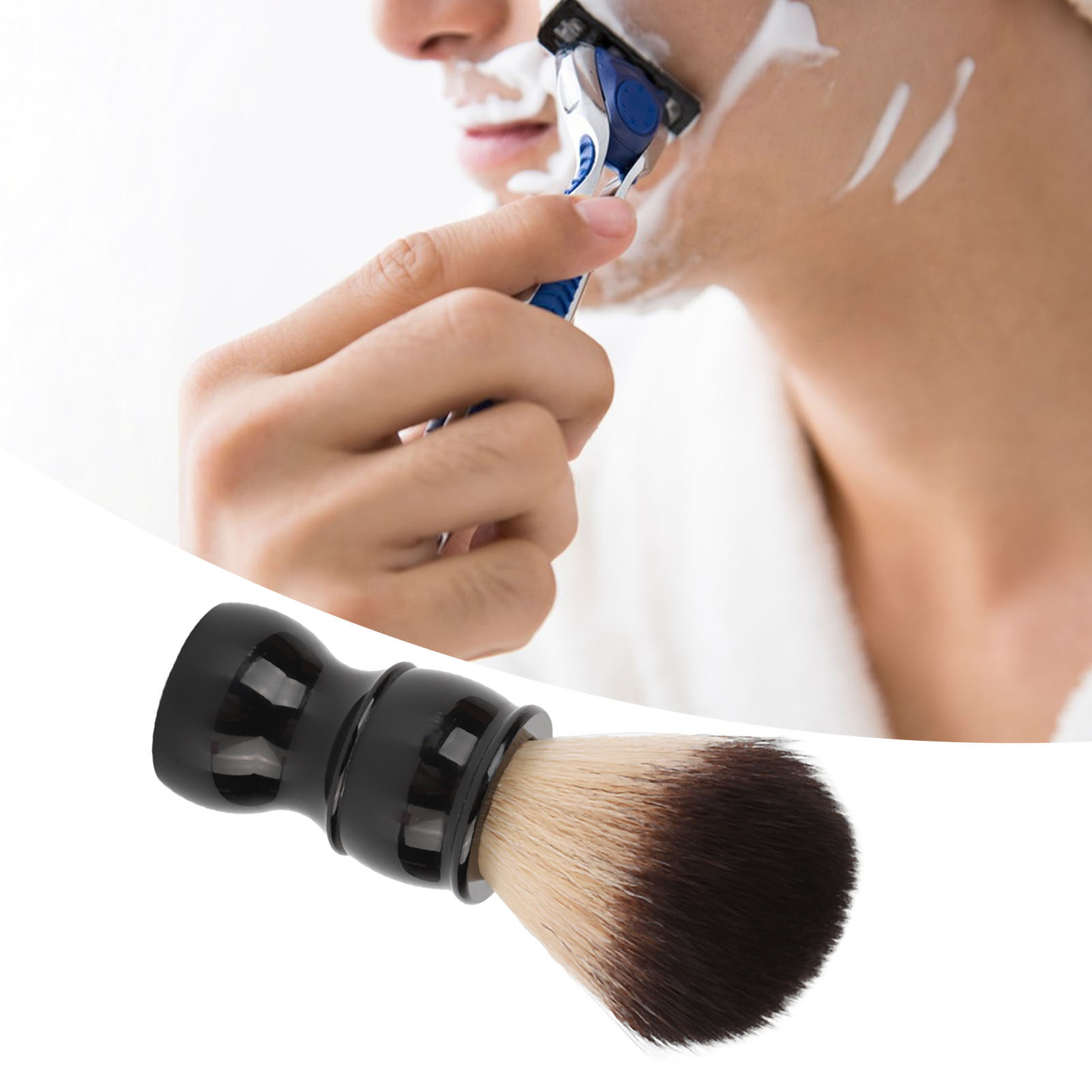 Salon chổi cạo râu cọ cạo râu cho nam chổi cạo râu tay cầm nhựa resin sợi Ni-lông chuyên nghiệp cho nhà khách sạn cho khuôn mặt chải chuốt