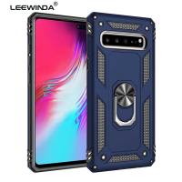 LEEWINDA For Samsung Galaxy S10 5G Phone CaseLuxury Armor Shockproof TPU+PC 2 in 1 360 Degree Rotating Holder Ring Back Cover