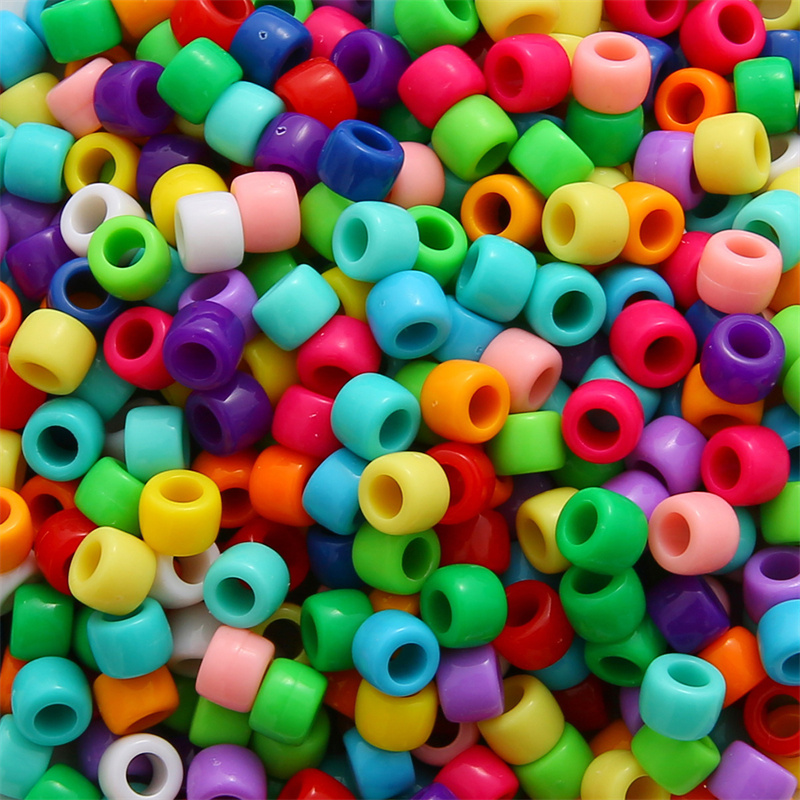 100pcs/Bag 9x6mm Big Hole Acrylic Beads Spacer Loose Beads For Jewelry Making DIY Handmade Bracelet Necklace Accessories