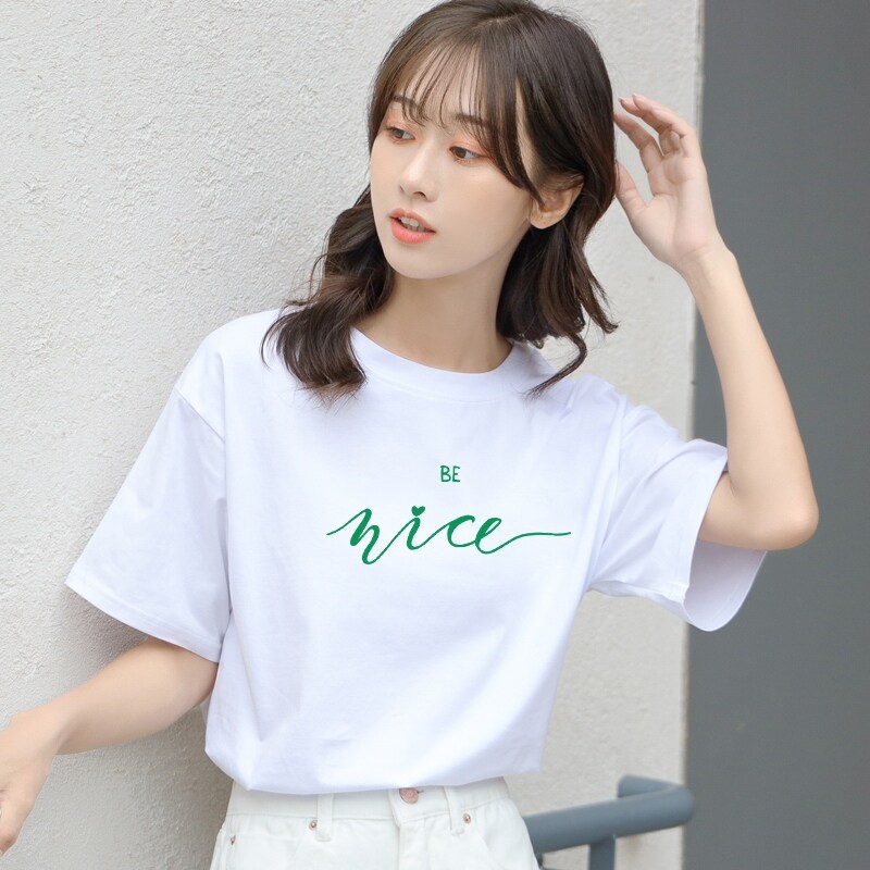 Áo Thun Cotton Ngắn Tay Trang Phục Mùa Hè Cho Nữ Quần Áo Nữ Cỡ Lớn Mới 2022 Áo Thun Nữ Màu Trắng Hàn Quốc Áo Rộng Không Thấm Nước