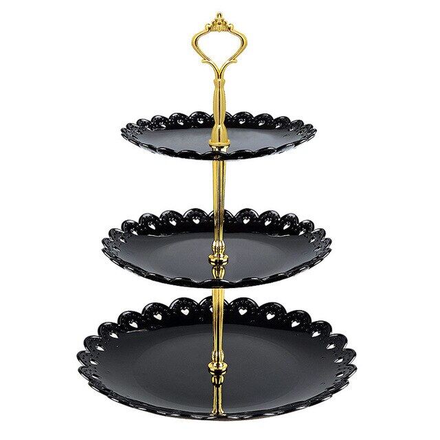 Detachable Fruit Plate Party Wedding Dessert Holder Serving Home Decor Cake Stand 3-tier Plastic Pastry