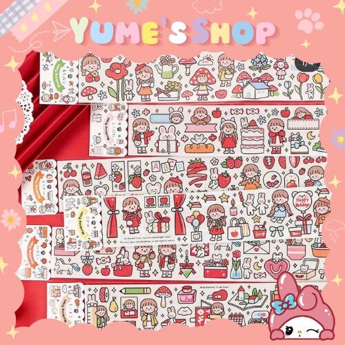 Sticker Cô Gái Phong Cách Hàn Quốc Dễ Thương