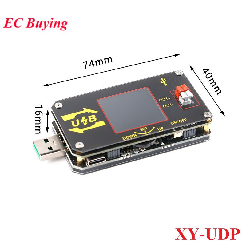 Bộ chuyển đổi usb dc dc kỹ thuật số xy-udp cc cv 0.6-30v 5v 9v 12v 24v 2a 15w mô-đun nguồn để bàn điều chỉnh được xy-umpd