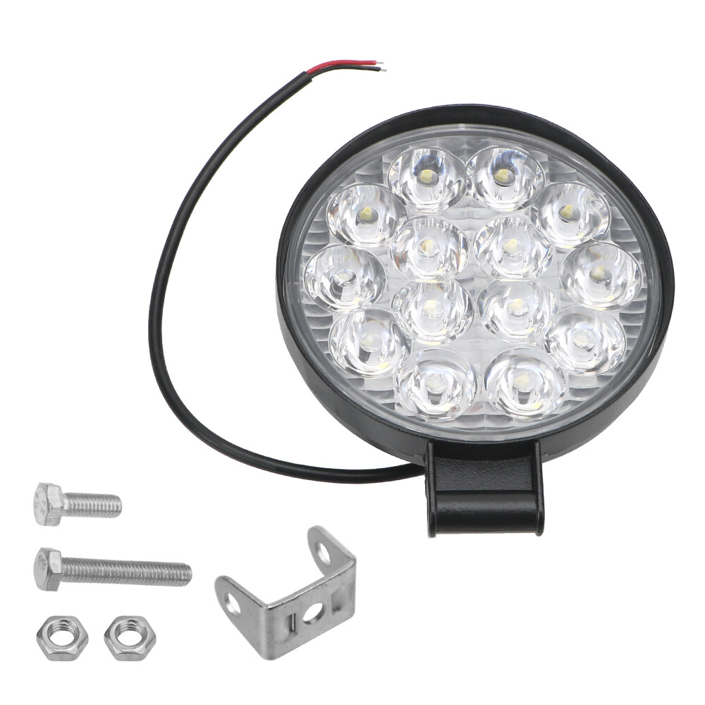 Đèn LED Làm Việc 42W, Cho Xe Tải Máy Kéo 4X4 Off Road Spot Beam Lái Xe Ánh Sáng Thanh Đèn LED Tròn Siêu Sáng